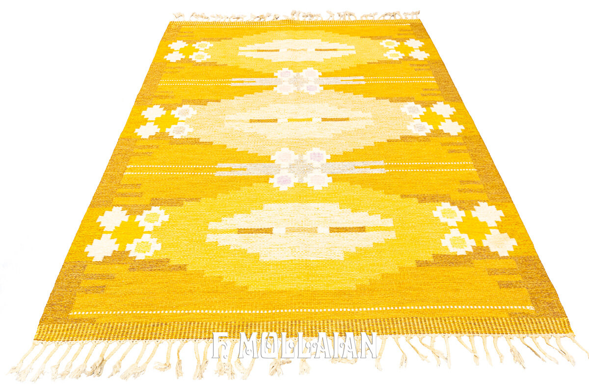 Rollakan Swedish Flat-weaver Rug Gold/Beige Color n°:981846